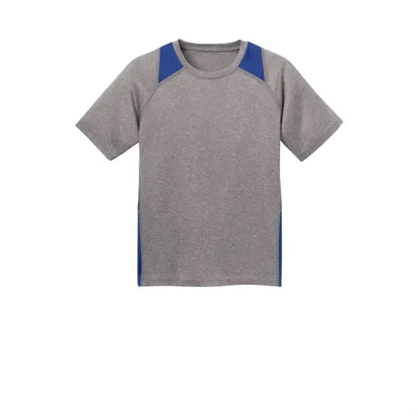 Sport-Tek Youth Heather Colorblock Contender Tee.