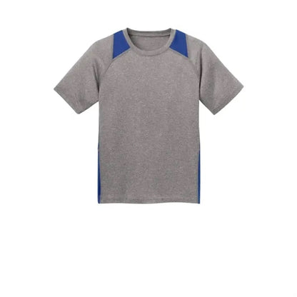 Sport-Tek Youth Heather Colorblock Contender Tee.