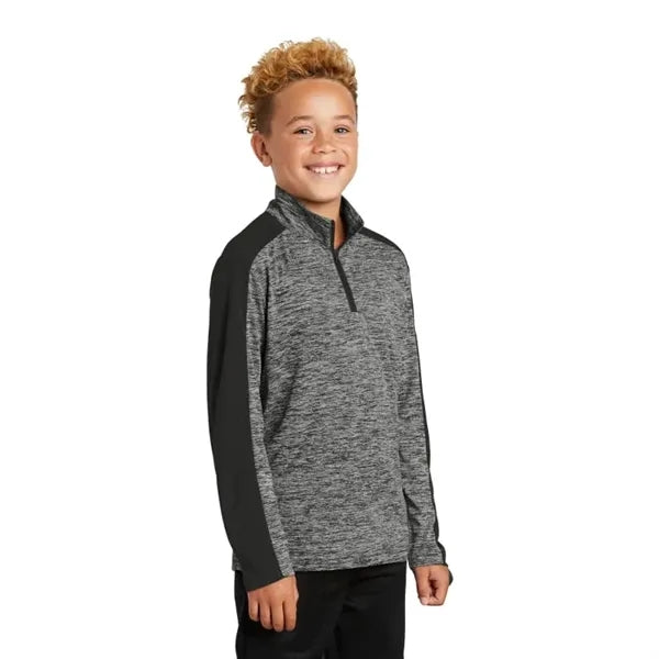 Sport-Tek Youth PosiCharge Electric Heather Colorblock 1/...
