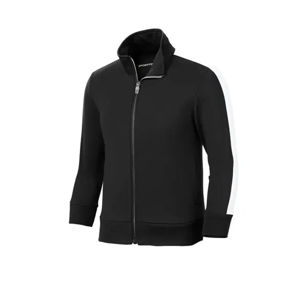 Sport-Tek Youth Tricot Sleeve Stripe Track Jacket.