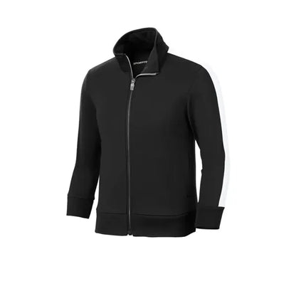 Sport-Tek Youth Tricot Sleeve Stripe Track Jacket.