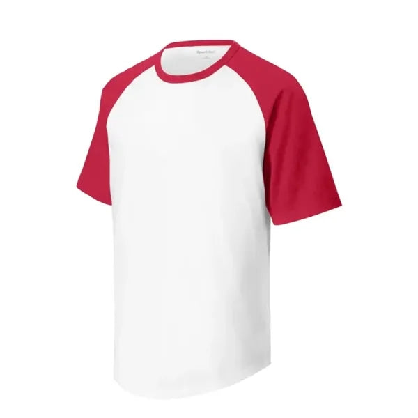 Sport-Tek Youth Short Sleeve Colorblock Raglan Jersey.