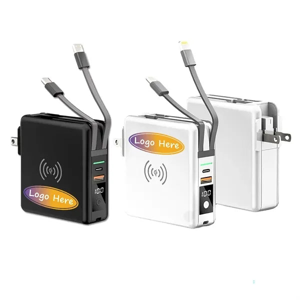 Portable Charger with Wall Plug & Power Bank with Wireless