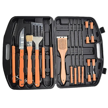 18 Pcs Wooden Barbecue Tool Sets