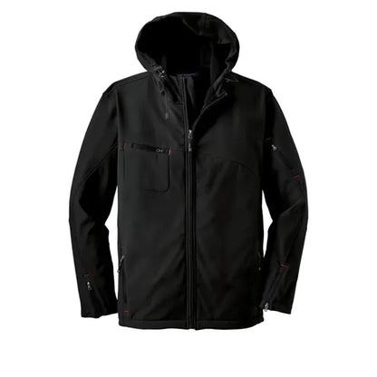 Port Authority Textured Hooded Soft Shell Jacket.