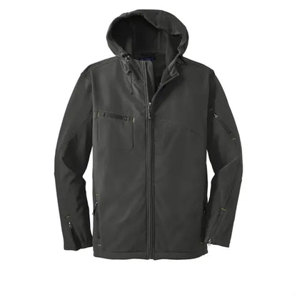 Port Authority Textured Hooded Soft Shell Jacket.