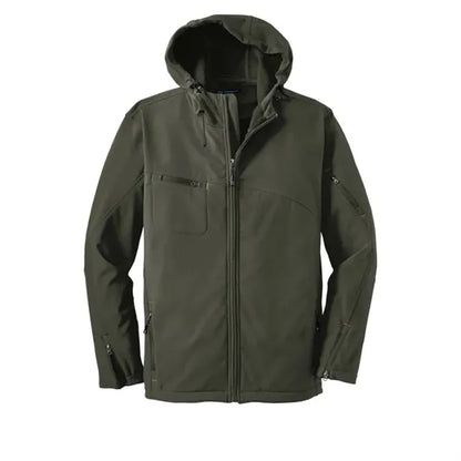 Port Authority Textured Hooded Soft Shell Jacket.