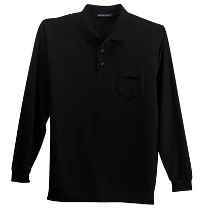Port Authority Long Sleeve Silk Touch Polo With Pocket.