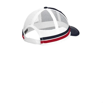 Port Authority Two-Stripe Snapback Trucker Cap.