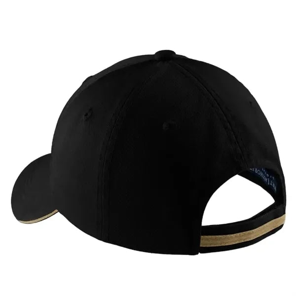 Port Authority Sandwich Bill Cap With Striped Closure.