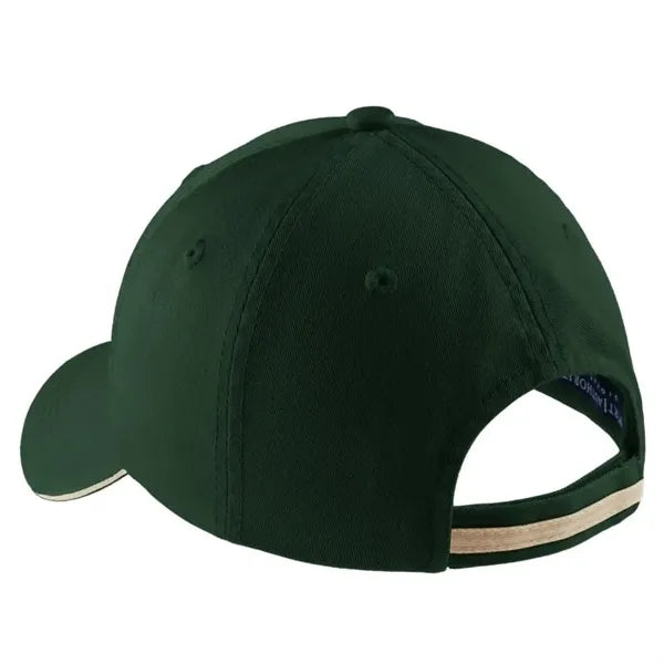 Port Authority Sandwich Bill Cap With Striped Closure.