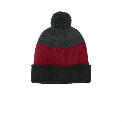 Port Authority Cozy Striped Pom Beanie