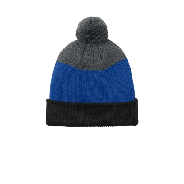 Port Authority Cozy Striped Pom Beanie
