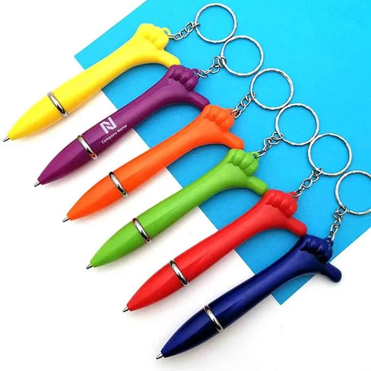 Plastic Funny Ball Pen with keychain