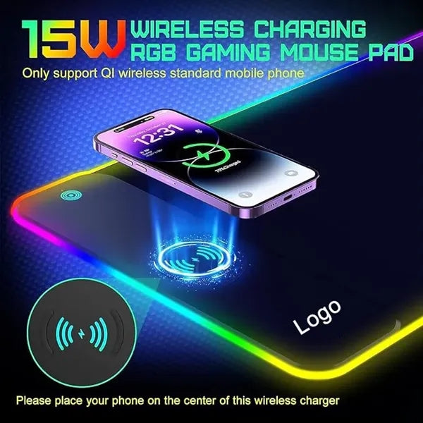 RGB Gaming Mouse Pad with Wireless Charging