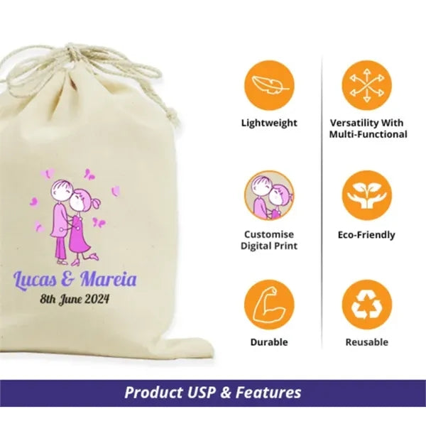 Canvas Drawstring Bags - Printed (Front and Back)