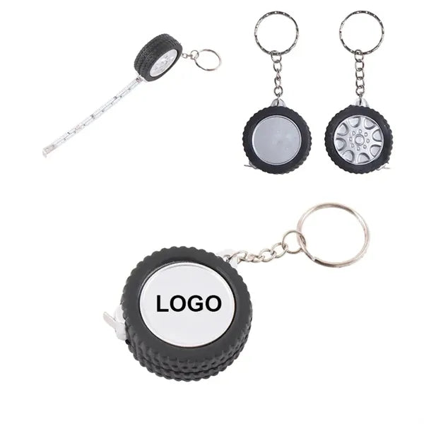 Tire Shape Tape Measure Keychain