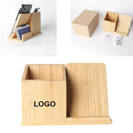 3-in-1 Bamboo 15W Fast Wireless Charging Station