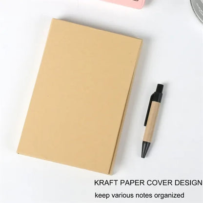 Multifunctional Kraft Paper Sticky Note Set With Pen Ruler