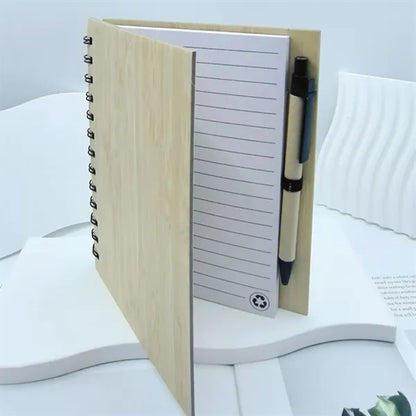 Bamboo Spiral Notebook with Elastic Band, Eco-Friendly Cover