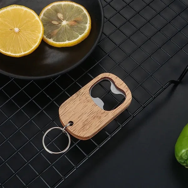 Wooden Bottle Opener Keychain For Beer Outdoor Travel Use
