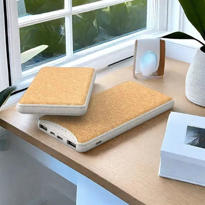 Eco-Friendly Cork PD Fast Charging Power Bank Wireless