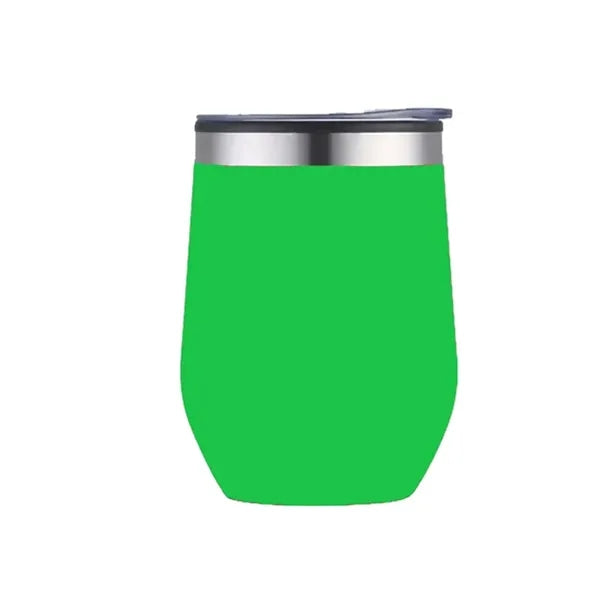 12oz. Double Wall SS / PP Wine Mug with Clear Lid