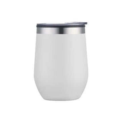 12oz. Double Wall SS / PP Wine Mug with Clear Lid