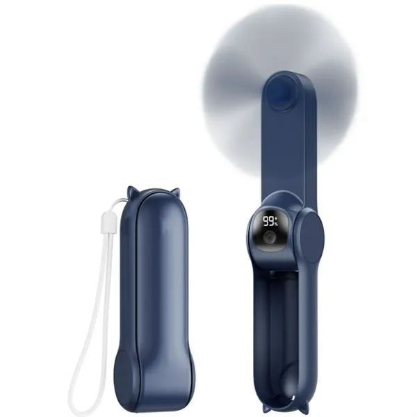 Mini Handheld Fan Power Bank and Display for Outdoor Use