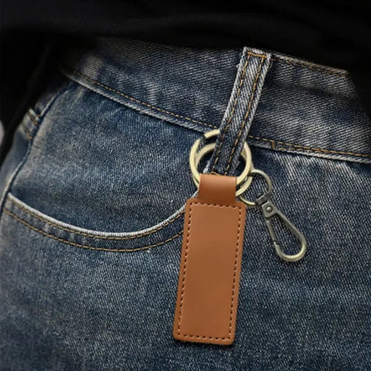 Custom PU Leather Keychain With Clip Ring For Car Gifts