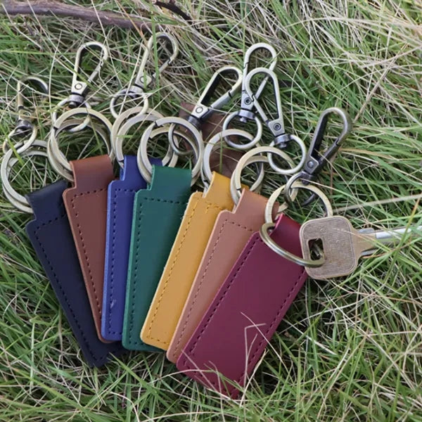 Custom PU Leather Keychain With Clip Ring For Car Gifts