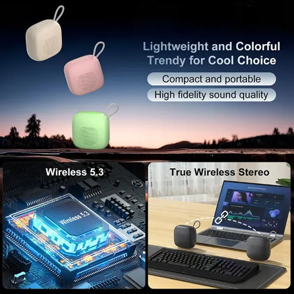 Macaron Style Mini Wireless Bluetooth Speaker With Strap