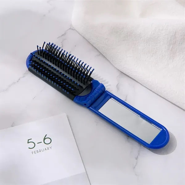 2-in-1 Travel Folding Comb w/Mirror