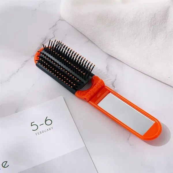 2-in-1 Travel Folding Comb w/Mirror