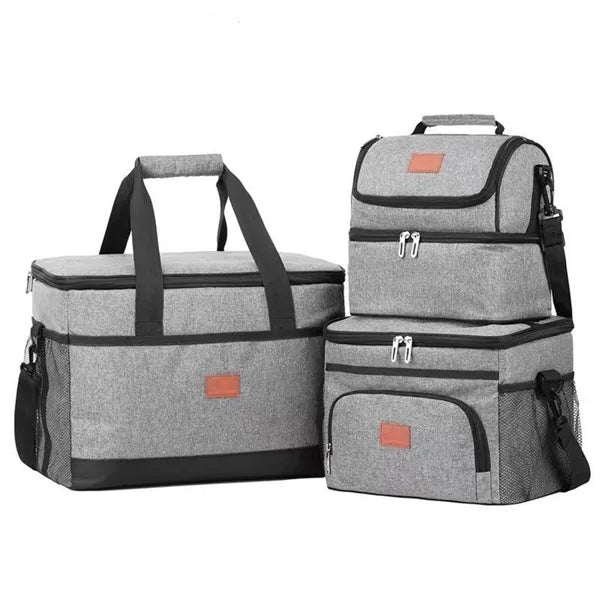 Insulated Lunch Bag With Double Compartment And Strap