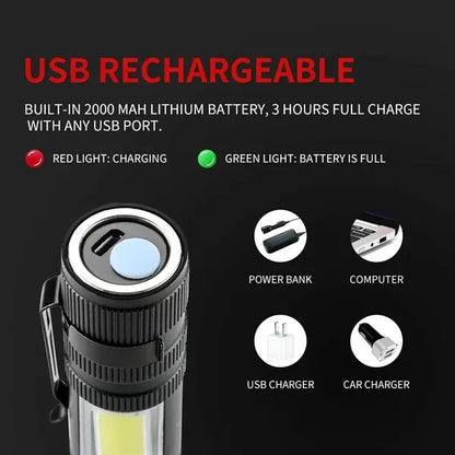 High Lumen Tactical Flashlight with Clip