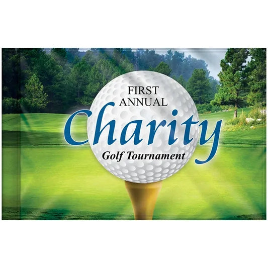 14" x 20" Custom Single Reverse Golf Flag with Tube