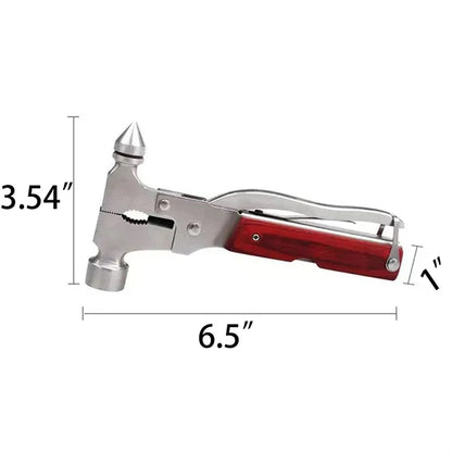 13-in-1 Car Window Breaker Safety Hammer with Storage Bag