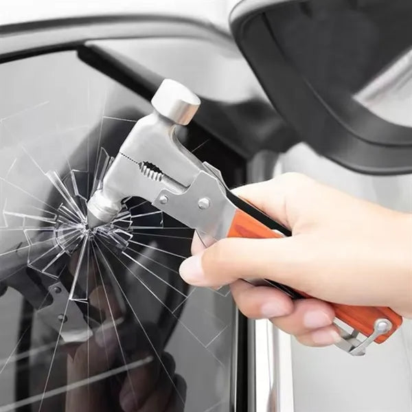 13-in-1 Car Window Breaker Safety Hammer with Storage Bag