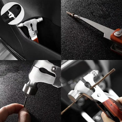13-in-1 Car Window Breaker Safety Hammer with Storage Bag