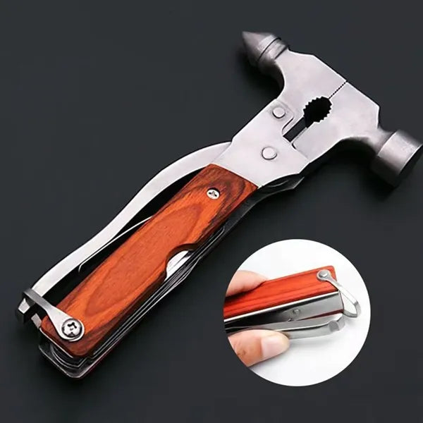 13-in-1 Car Window Breaker Safety Hammer with Storage Bag
