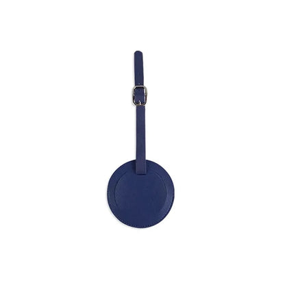 Round Vegan Leather Luggage Tag