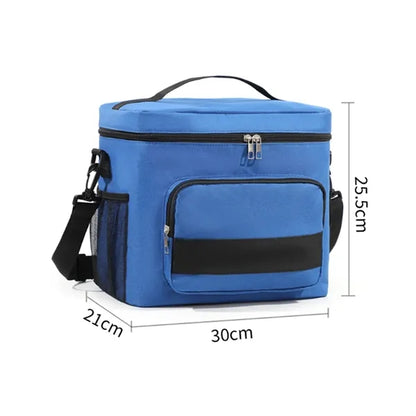 Insulated Cooler Lunch Bag with Zipper & Adjustable Strap