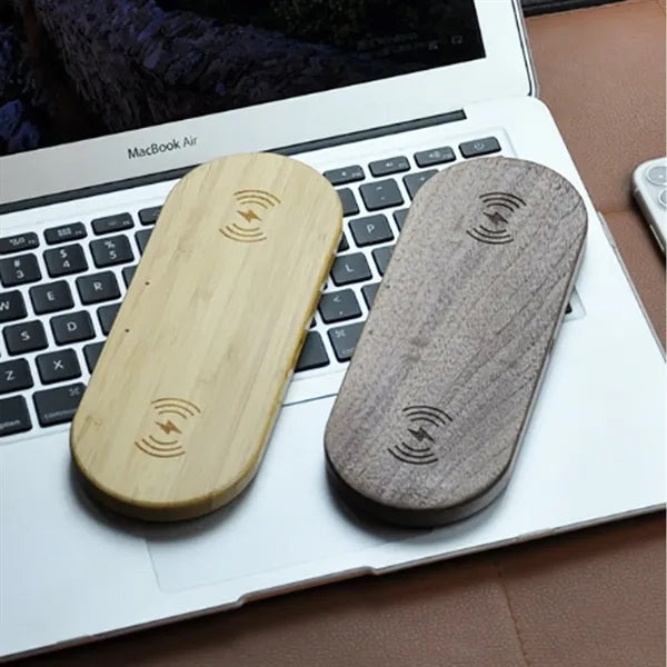 Eco-Friendly 15W Bamboo and Wood Wireless Charger