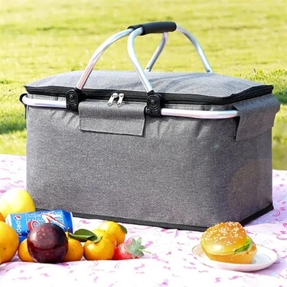 Outdoor Picnic Basket Cooler with Ice Pack & Large Capacity