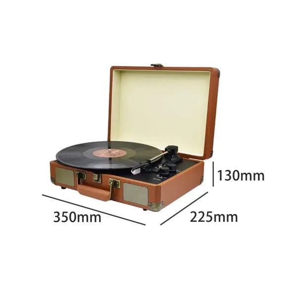 Vintage Portable Turntable Record Player with Speakers