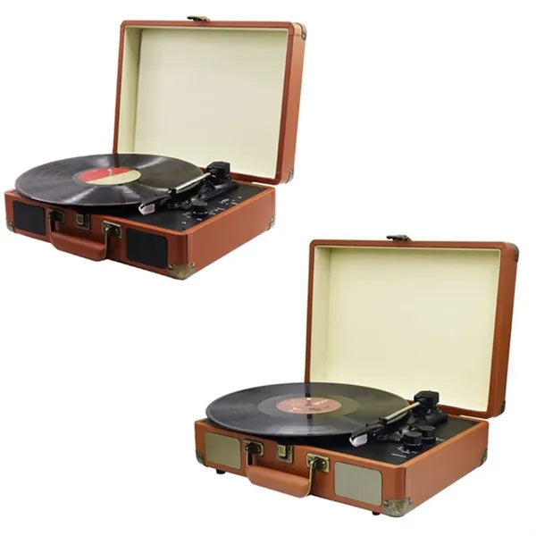 Vintage Portable Turntable Record Player with Speakers