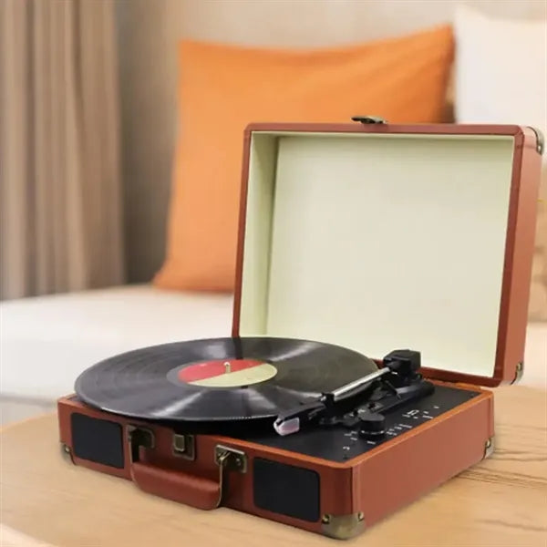 Vintage Portable Turntable Record Player with Speakers