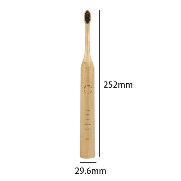 Eco-Friendly Bamboo Electric Toothbrush w/ Charcoal Bristles