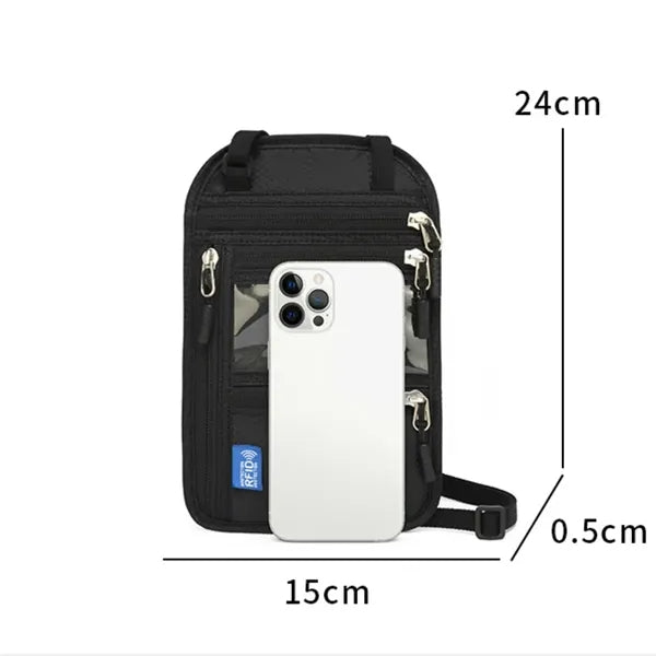 Versatile Portable RFID Passport Holder Travel Neck Wallet